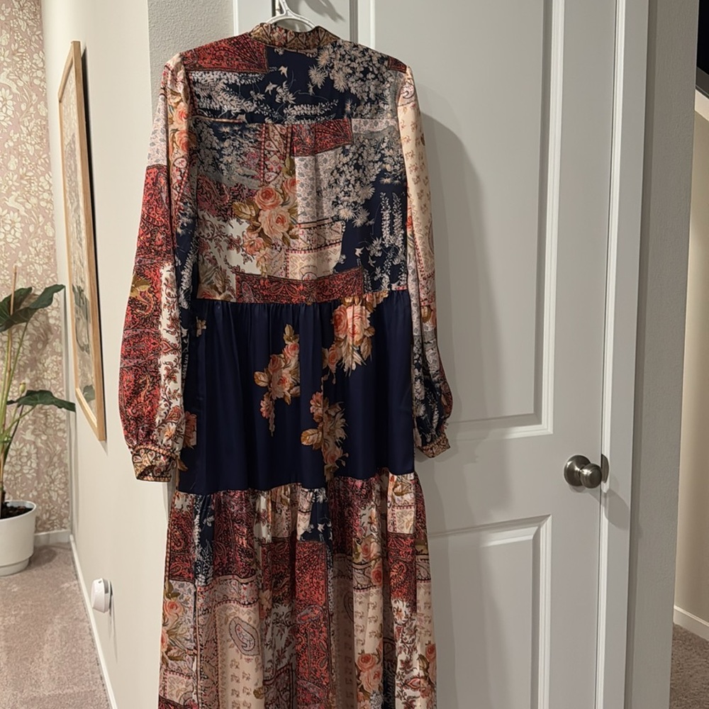 Anthropologie Floral Patchwork Button Up Duster - image 6